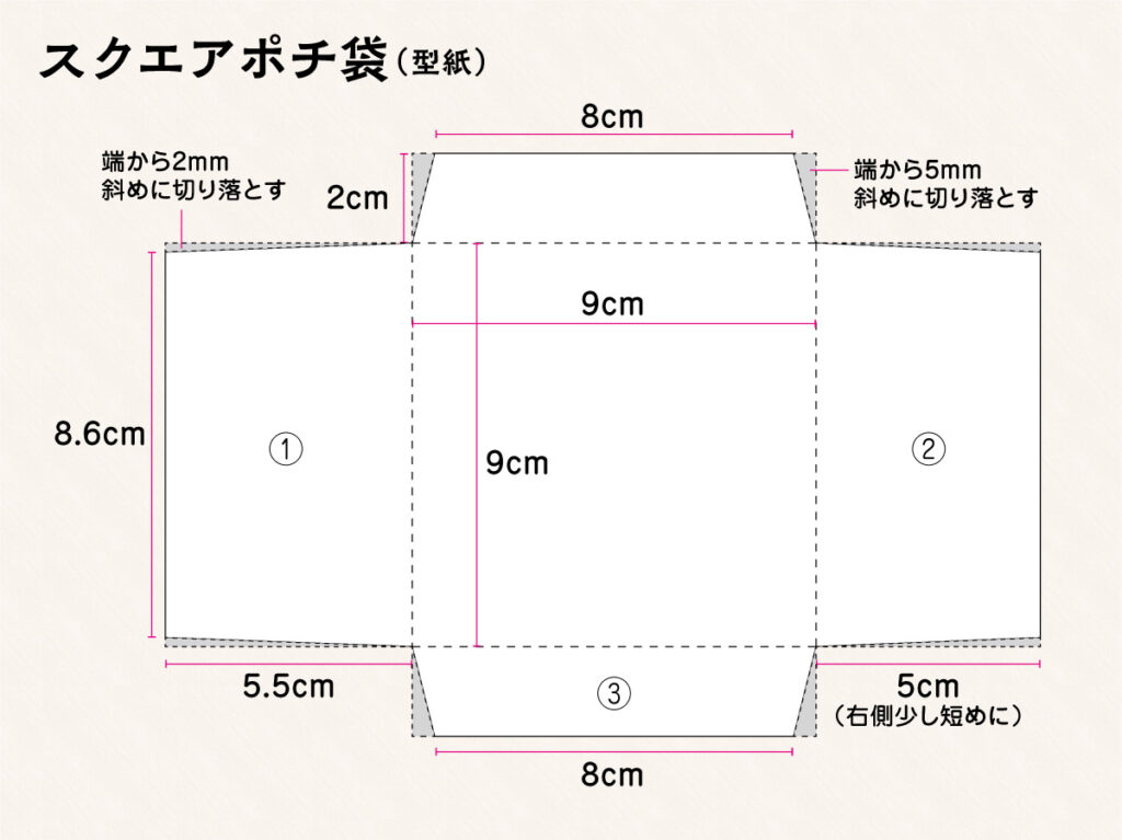 余った障子紙でつくるモダンポチ袋の作り方・サイズと型紙