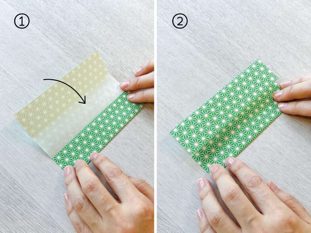 余った障子紙でクリスマスのオーナメント作り・くす玉の折り方手順1