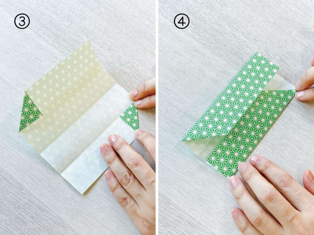 余った障子紙でクリスマスのオーナメント作り・くす玉の折り方手順2