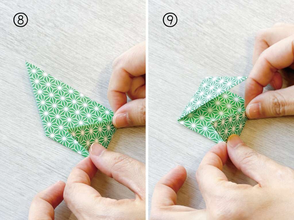 余った障子紙でクリスマスのオーナメント作り・くす玉の折り方手順5