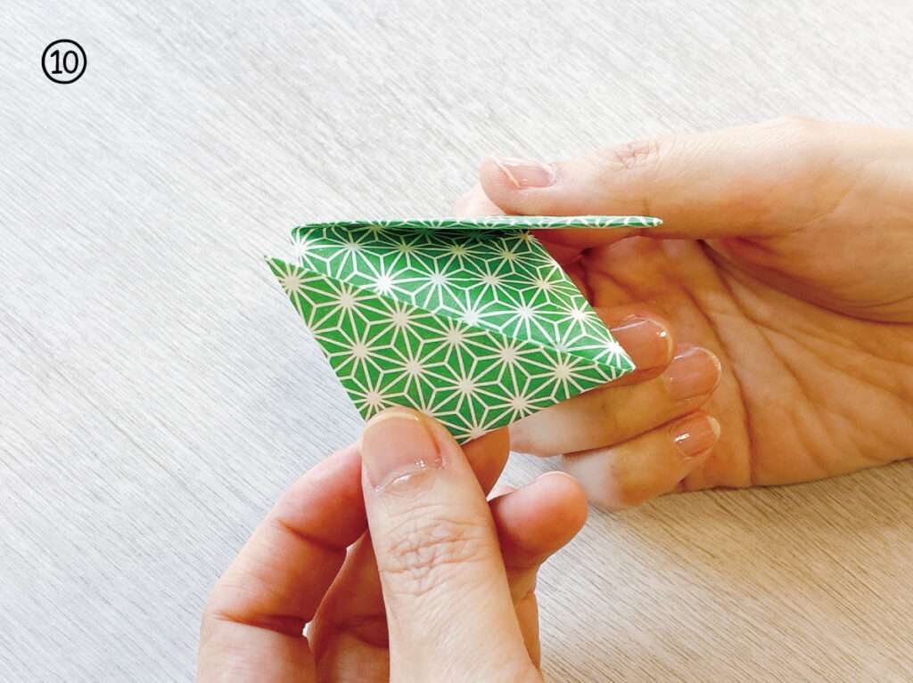 余った障子紙でクリスマスのオーナメント作り・くす玉の折り方手順6