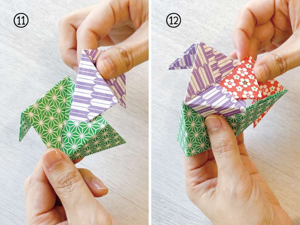 余った障子紙でクリスマスのオーナメント作り・くす玉の組み立て方手順1