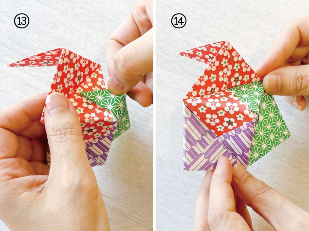 余った障子紙でクリスマスのオーナメント作り・くす玉の組み立て方手順2