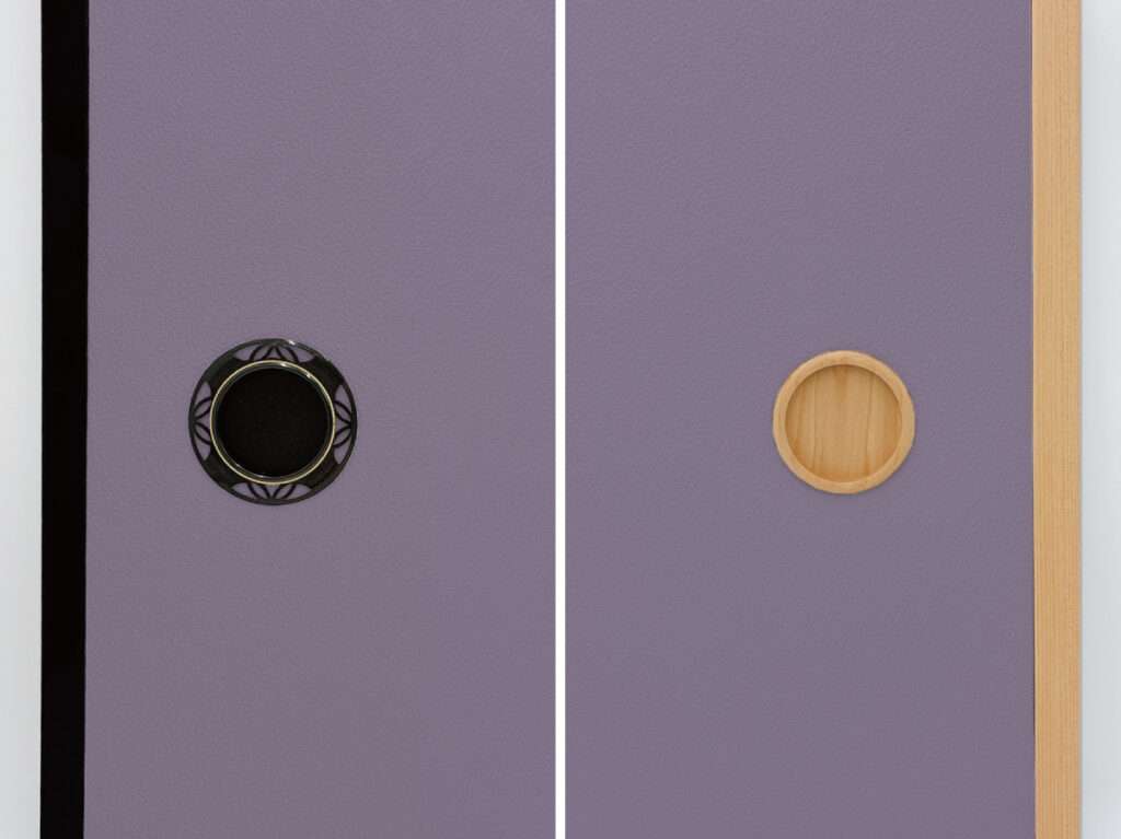 洗練された印象の鳩羽色と黒建具・木目建具の組み合わせ