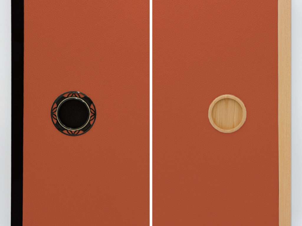 温かみと重厚感が両立できる樺色と黒建具・木目建具の組み合わせ