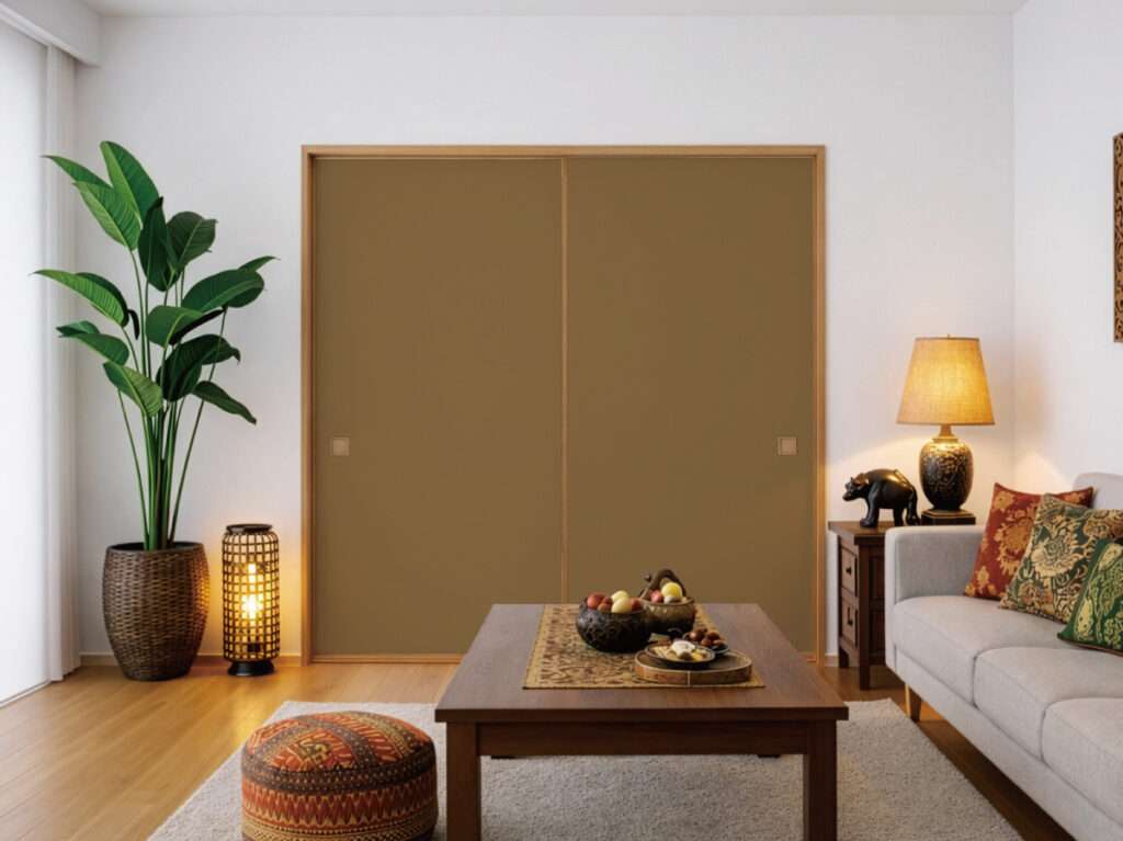 自分でできる襖（ふすま）リメイク！朽葉色の襖紙でモダンな和室に