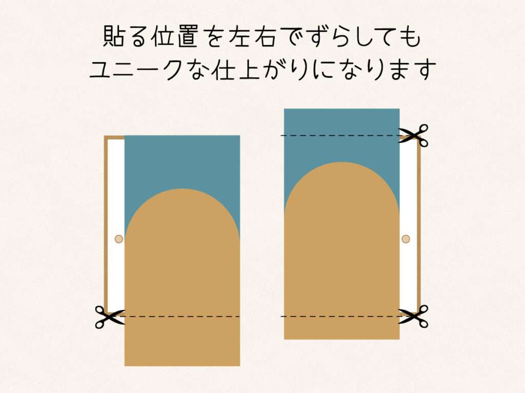 ふすま用リメイクシール・エルトの貼り方攻略法。小さなふすまは貼り方でアレンジがつけやすい。